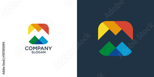 initial letter m abstract monogram logo design vector