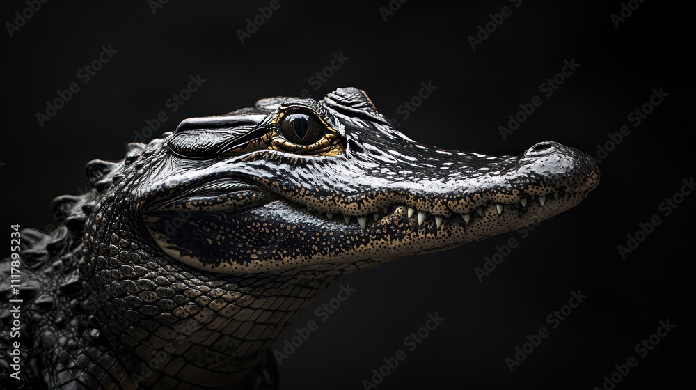 Fototapeta premium crocodile on a dark background