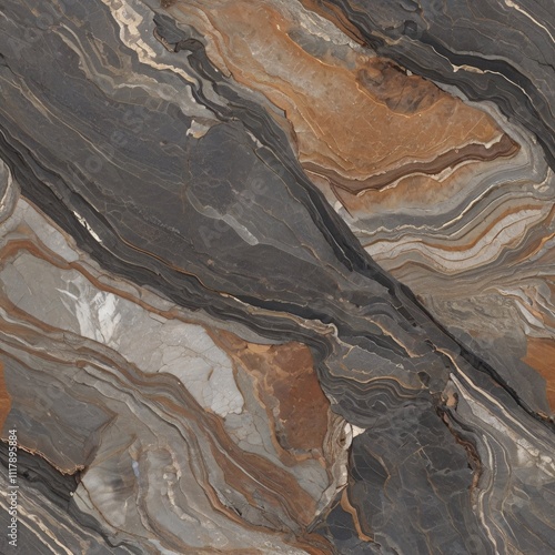 The Majestic Beauty of Natural Phyllite: Layered Patterns and Rich Color Variations for a Unique Stone Texture photo