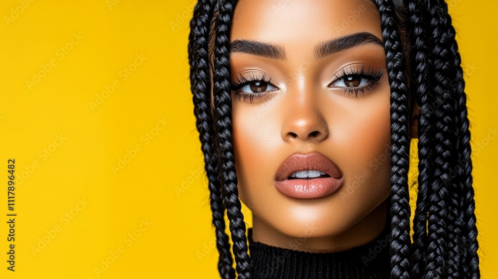 Woman with long, black dreadlocks and brown eyes. She has a nice smile and is wearing a black sweater Woman with long, black dreadlocks and brown eyes. She has a nice smile and is wearing a black sweater