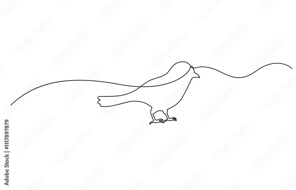 Obraz premium Continuous one line drawing of flying hummingbird, Flying animal concept Single line, Hummingbird one line art design, One continuous line drawing of dove with olive branch.
