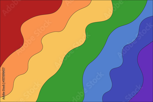 Minimal rainbow colored background. International color day wallpaper. Pastel color rainbow background. Vector illustration can used wall decor, web banner