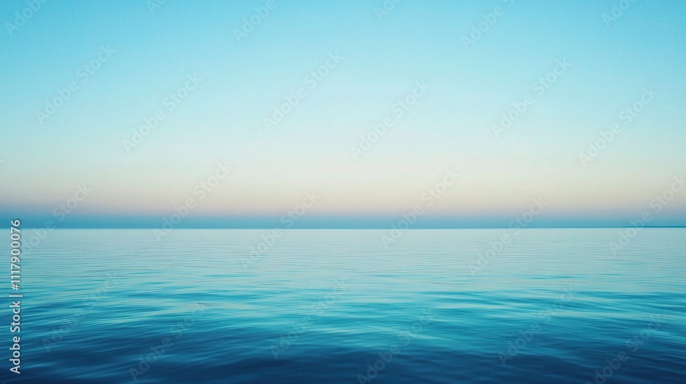 Fototapeta premium Calming Blue Sky with Soft Gradient over Serene Water Surface