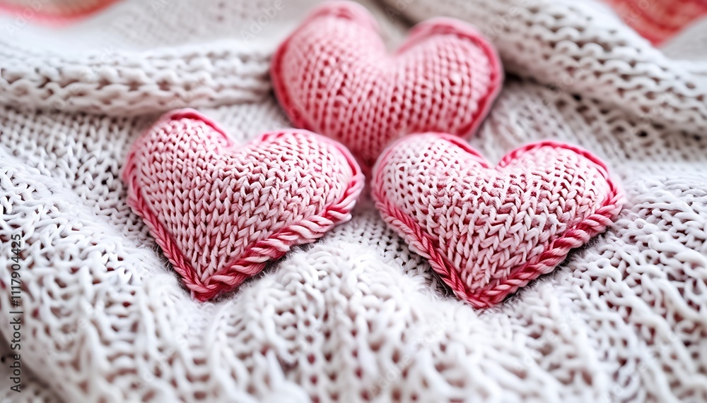 heart patterns on a cozy knitted blanket heart patterns on a cozy knitted blanket