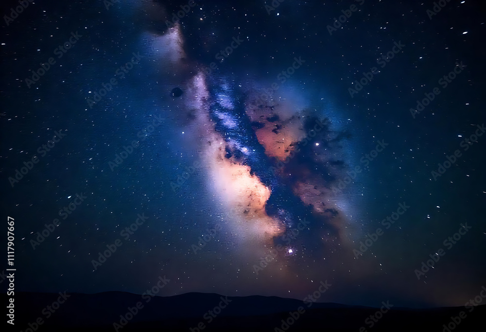 Fototapeta premium Stars and galaxy outer space sky night universe background