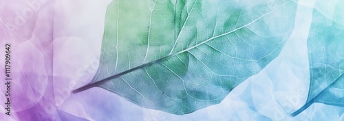 Wallpaper Mural Abstract Double Exposure of Transparent Leaf and Botanical Structure. AI generated illustration Torontodigital.ca