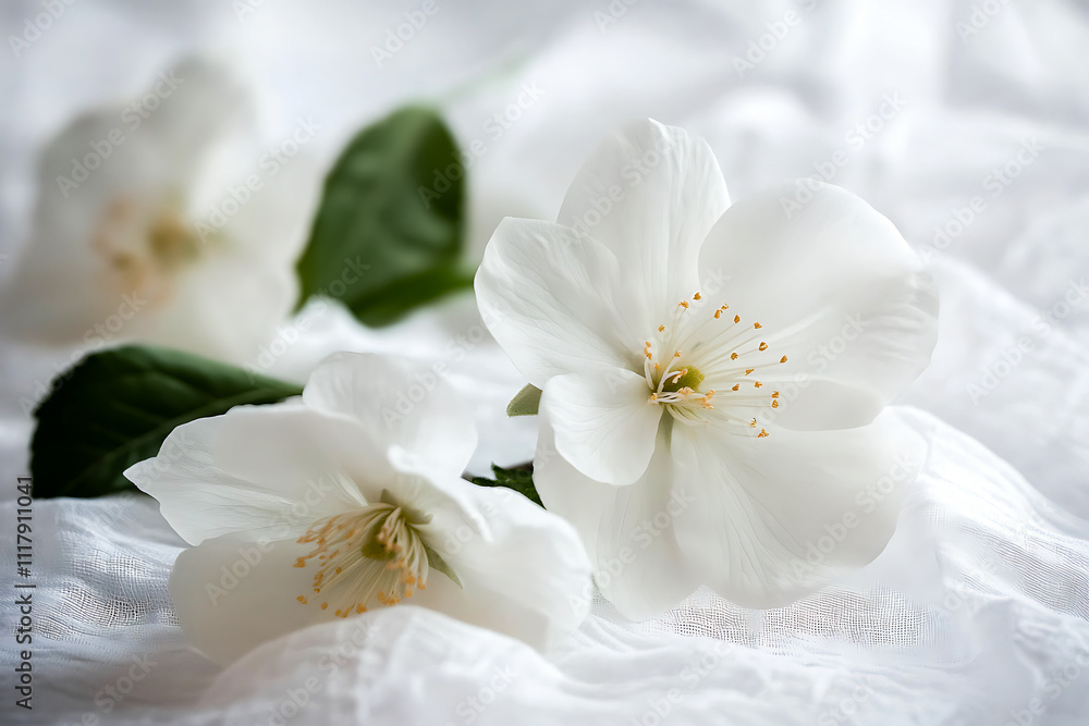 Close-Up of White Flower in Focus with Soft White Background Close-Up of White Flower in Focus with Soft White Background
