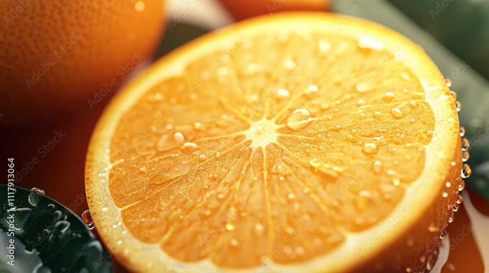 Close-Up of a Fresh Orange Slice Close-Up of a Fresh Orange Slice