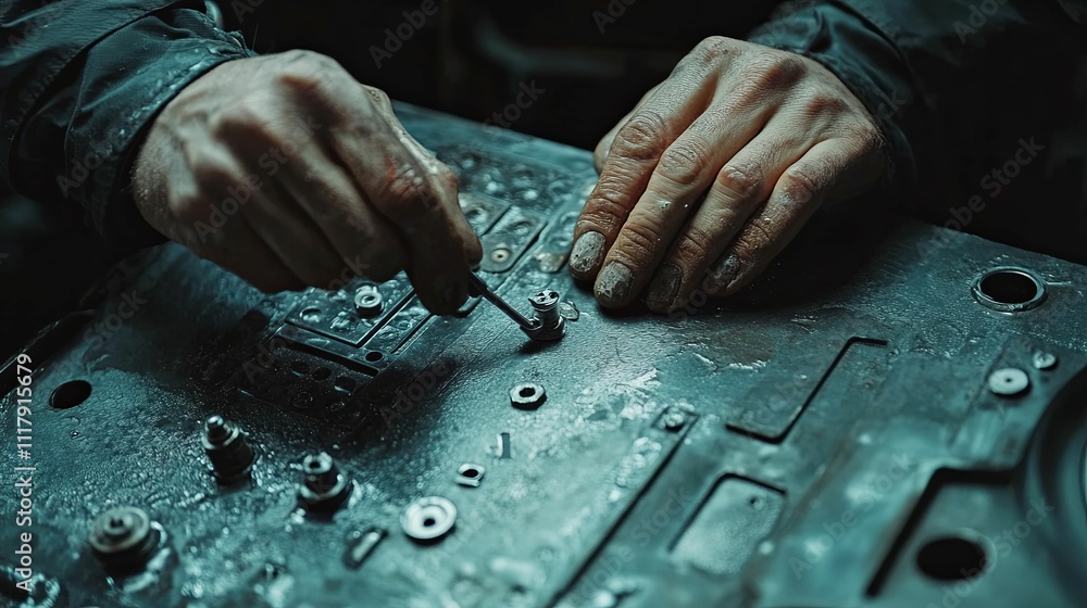 Mechanic Repairing Industrial Machinery Component Mechanic Repairing Industrial Machinery Component