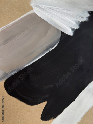 Modern abstract black and beige texture artwork. Contemporary art.