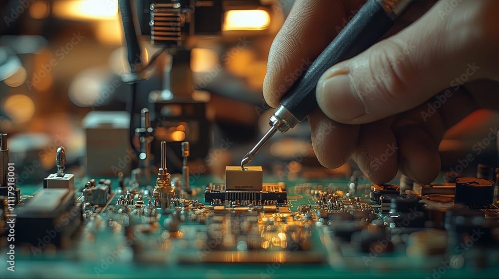 Hand Soldering a Component Onto a Circuit Board Hand Soldering a Component Onto a Circuit Board