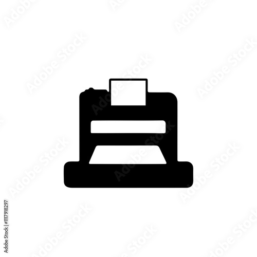 A simple printer silhouette on white background for official work