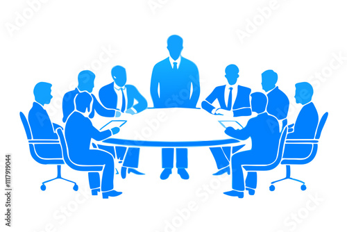 Business meeting vector image, Isolated on white background.
