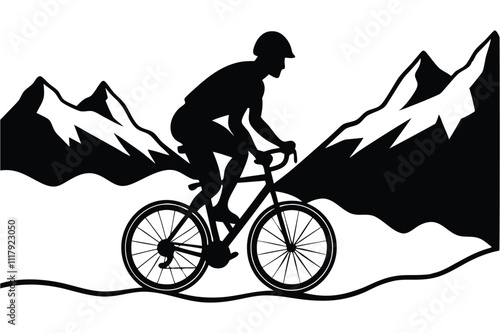 silhouette of a person riding a bike