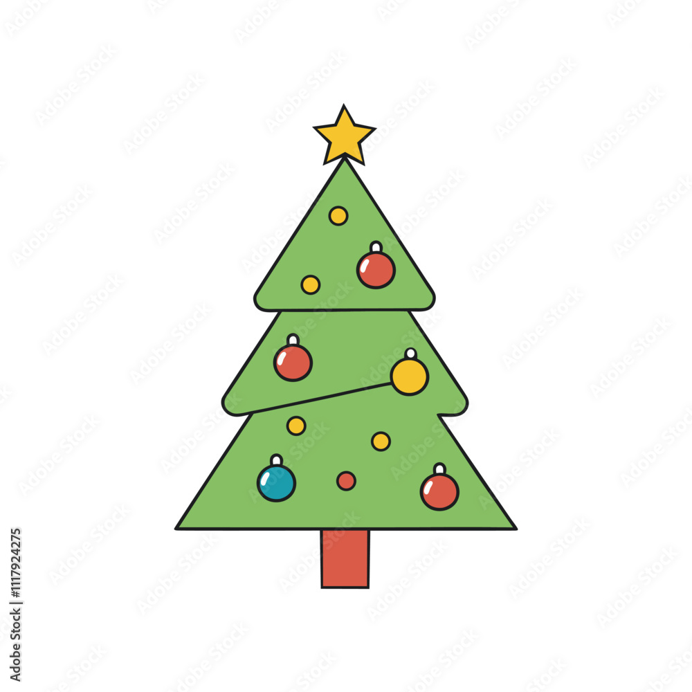 Christmas Tree with Ornament Vector Design Holiday Decoration Christmas Tree with Ornament Vector Design Holiday Decoration