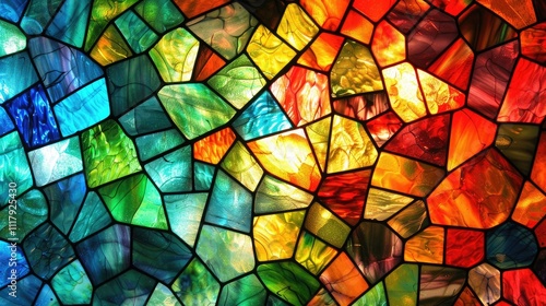 Colorful stained glass window background. 