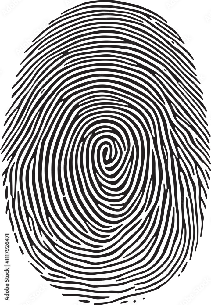 Human Fingerprint Personal Identification Vector Illustration Human Fingerprint Personal Identification Vector Illustration