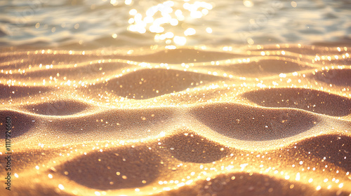 Soft Texture of Beach Sand in the Summer Sun: A Close-Up of Nature photo