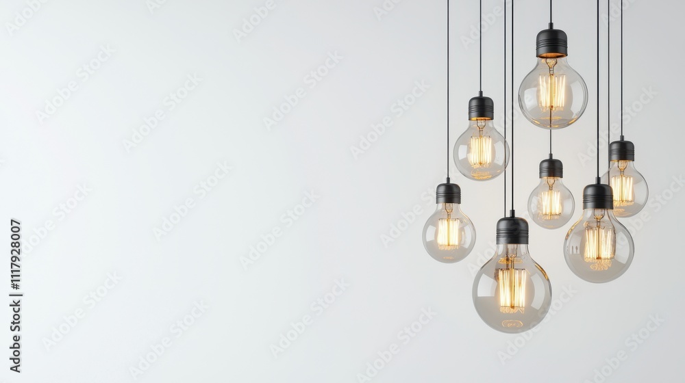 Isolated 3D Render of Lightbulbs and Fixtures on Gray Background Isolated 3D Render of Lightbulbs and Fixtures on Gray Background