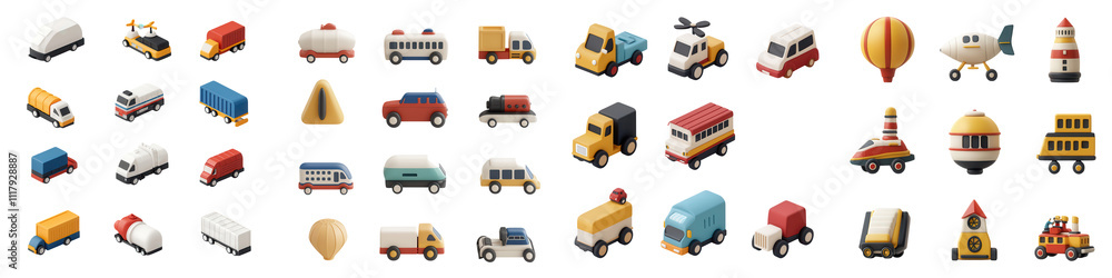 Various transportation icons representing different vehicles and modes of transport, isolated on transparent background. Various transportation icons representing different vehicles and modes of transport, isolated on transparent background.