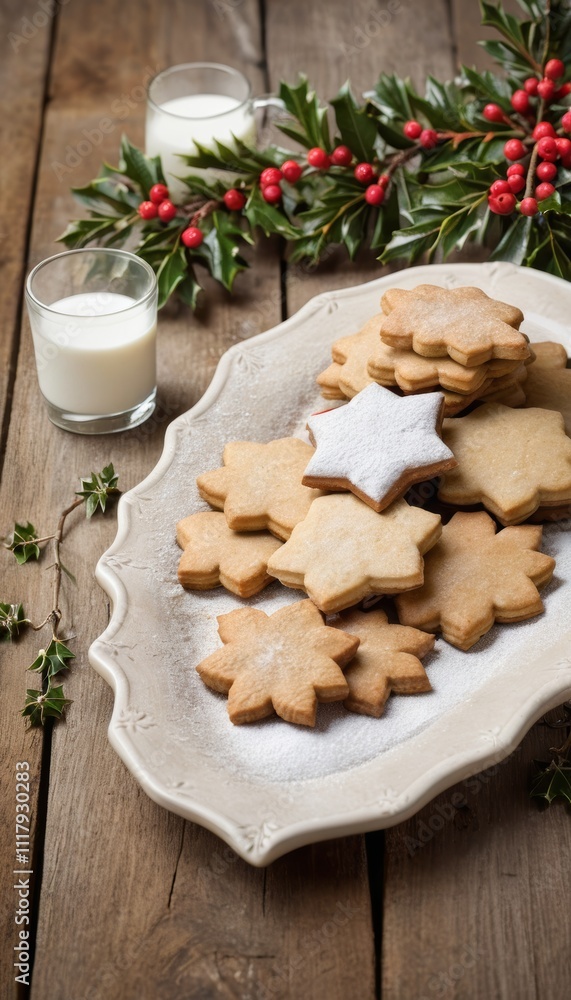 image with copy space area of cookies with Christmas decorations and colors for the holiday. image with copy space area of cookies with Christmas decorations and colors for the holiday.