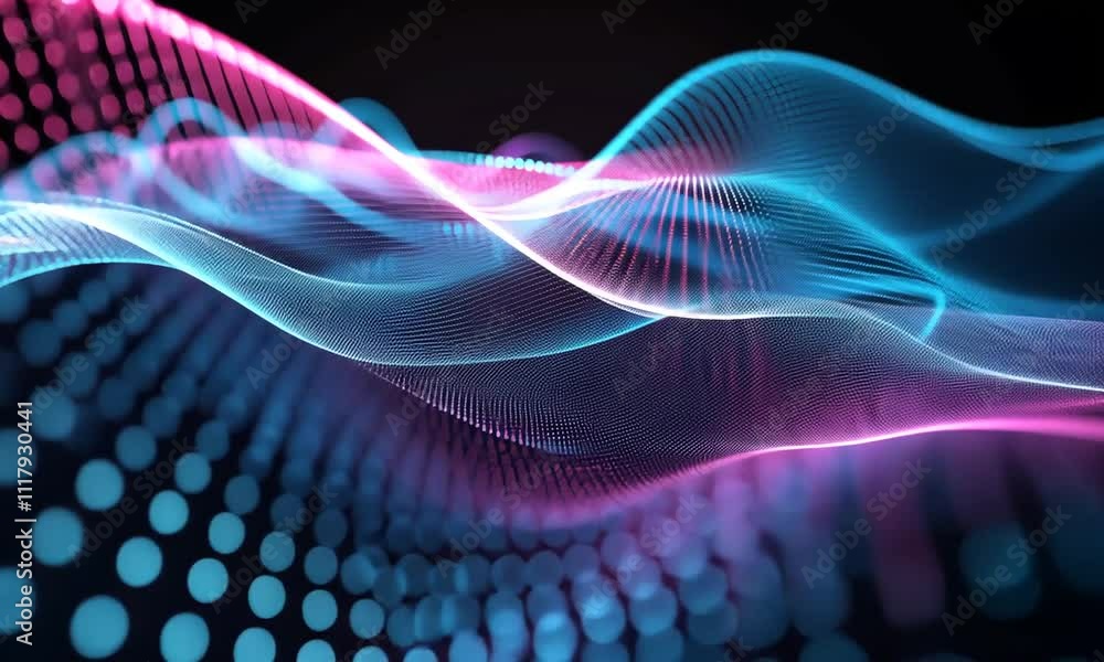 Abstract Digital Waveform: Neon Pink and Cyan Data Stream Abstract Digital Waveform: Neon Pink and Cyan Data Stream