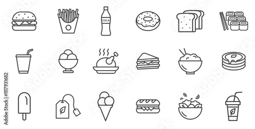 Set of food icon vector illustration. Food and cooking.