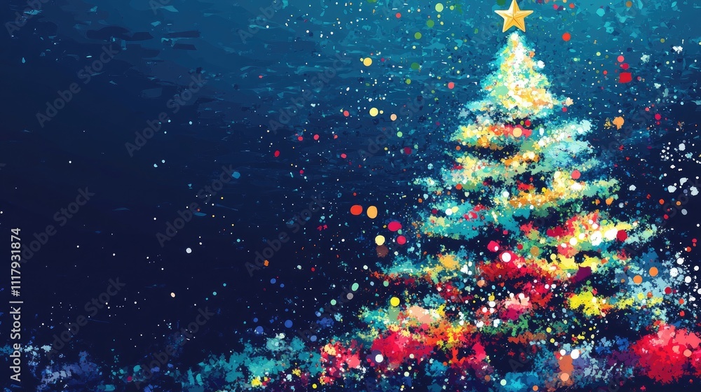 Abstract Colorful Christmas Tree Winter Holiday Design Abstract Colorful Christmas Tree Winter Holiday Design