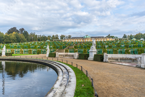 Potsdam, Germany - October 8 2024: The Sanssouci Palace in Potsdam