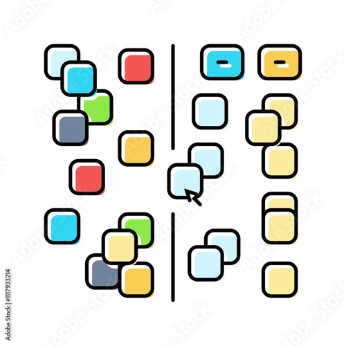 affinity diagram ux ui design color icon vector. affinity diagram ux ui design sign. isolated symbol illustration