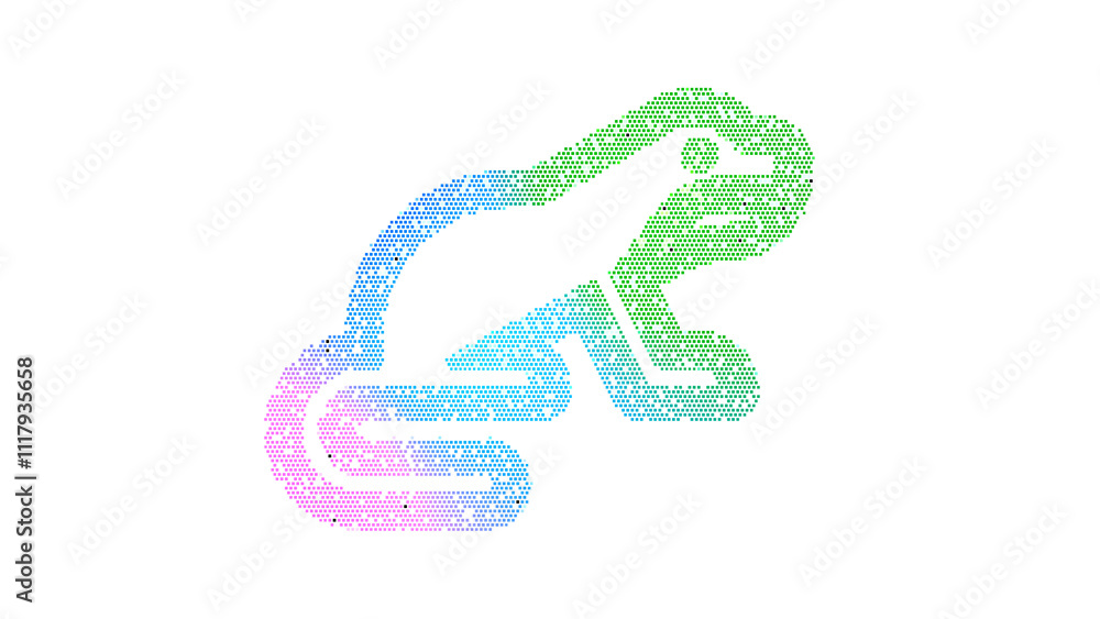 Icon otter is made up of LED square shapes. There are bright diodes and there are black dead diodes Icon otter is made up of LED square shapes. There are bright diodes and there are black dead diodes