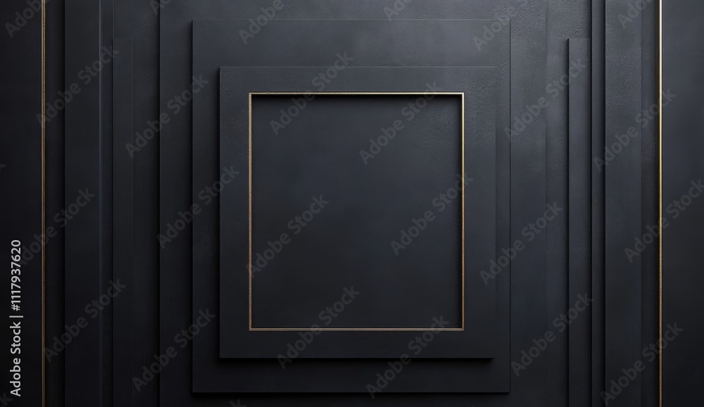 Gold-framed panel nested within a dark textured wall. Gold-framed panel nested within a dark textured wall.