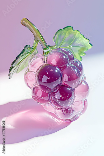 Elegant Glass Grape on a Soft Light Background photo