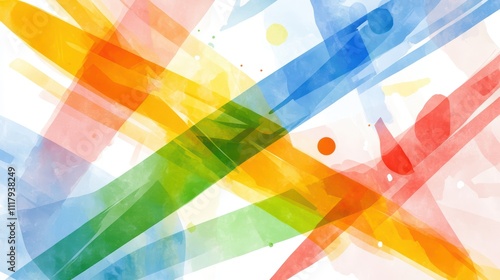 Vibrant Abstract Watercolor Background with Colorful Streaks