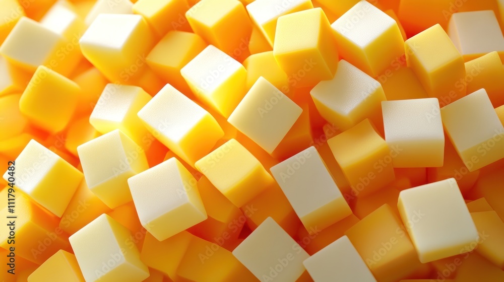 Abstract Composition of Yellow and White Cubes Abstract Composition of Yellow and White Cubes