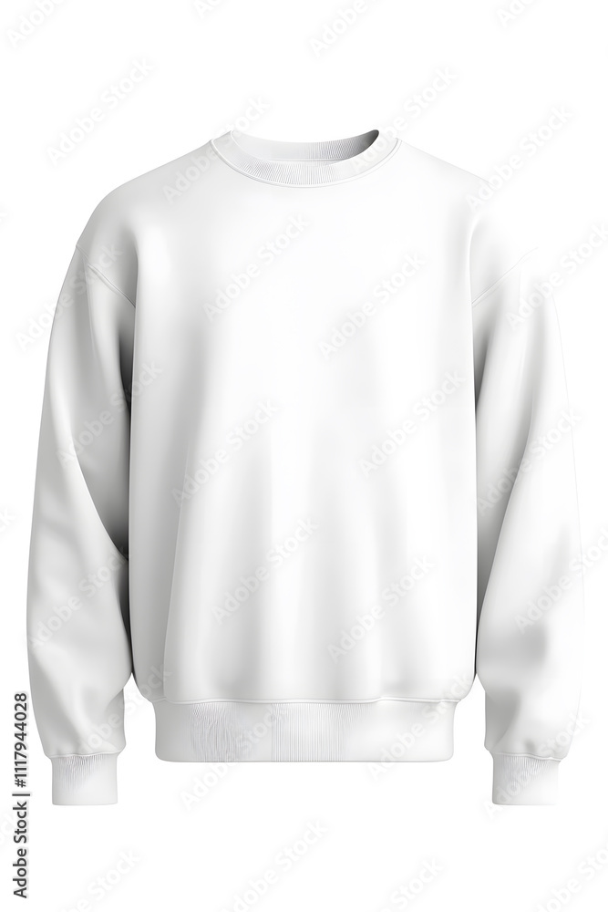White sweatshirt mockup isolated on a white background White sweatshirt mockup isolated on a white background