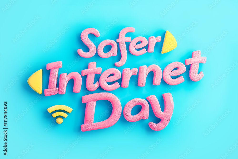 Bold text Safer Day with wi-fi symbol Bold text Safer Day with wi-fi symbol