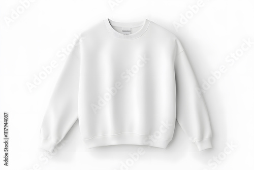 White sweatshirt mockup isolated on a white background