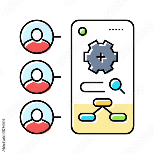 contextual inquiry ux ui design color icon vector. contextual inquiry ux ui design sign. isolated symbol illustration