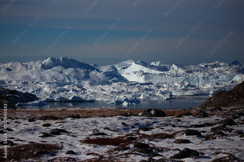 Obraz premium Ilulissat, a city under the Arctic iceberg