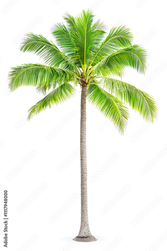 Obraz premium Coconut Palm Tree Isolated on White Background