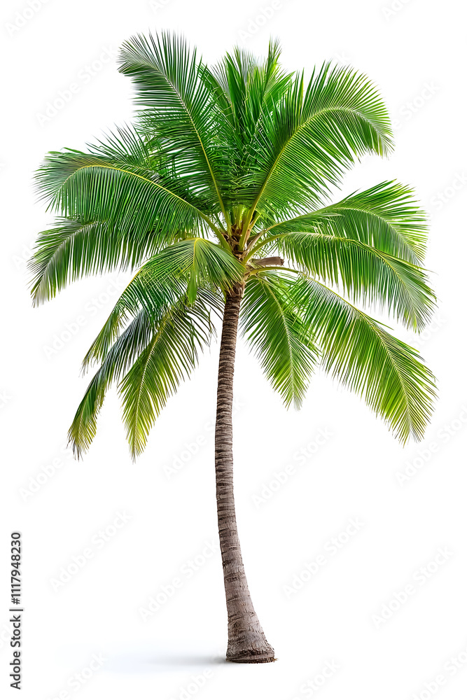Obraz premium Coconut Palm Tree Isolated on White Background