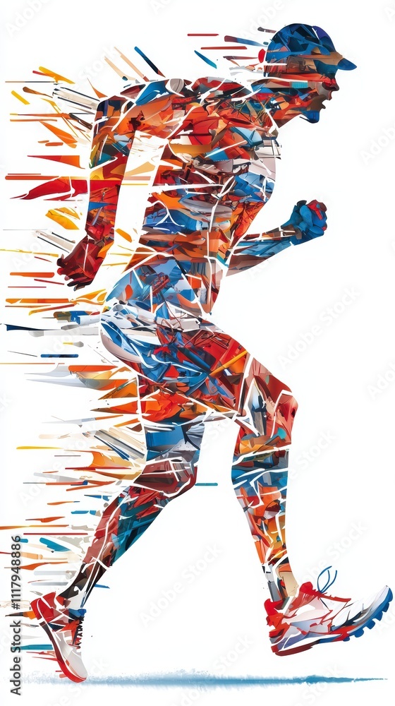 Abstract Runner in Motion.