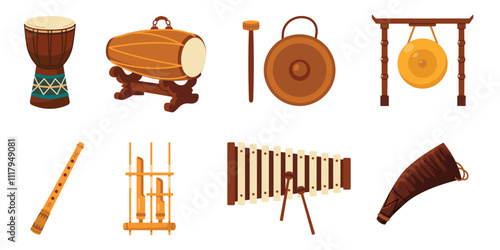 Indonesian Traditional Musical Instruments: A Collection of Gamelan, Percussion, and Wind Instruments