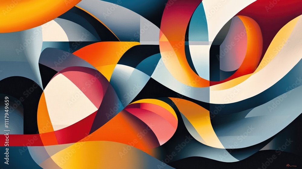 Unique abstract shapes with sharp edges and vibrant hues, forming a striking and modern background Unique abstract shapes with sharp edges and vibrant hues, forming a striking and modern background
