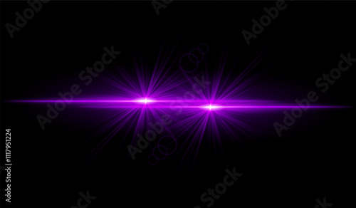 Dual purple starburst. Bright intersecting beams, glowing particles, radiant light effects, warm illumination, abstract lighting design, futuristic energy, decorative visuals