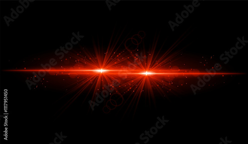 Dual red starburst. Bright intersecting beams, glowing particles, radiant light effects, warm illumination, abstract lighting design, futuristic energy, decorative visuals