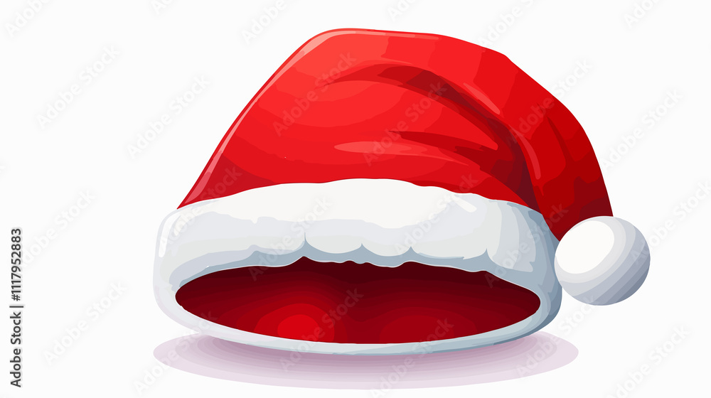 Santa Hat Christmas Cap Icon Silhouette - Winter Symbol for Festive Season Celebration Santa Hat Christmas Cap Icon Silhouette - Winter Symbol for Festive Season Celebration