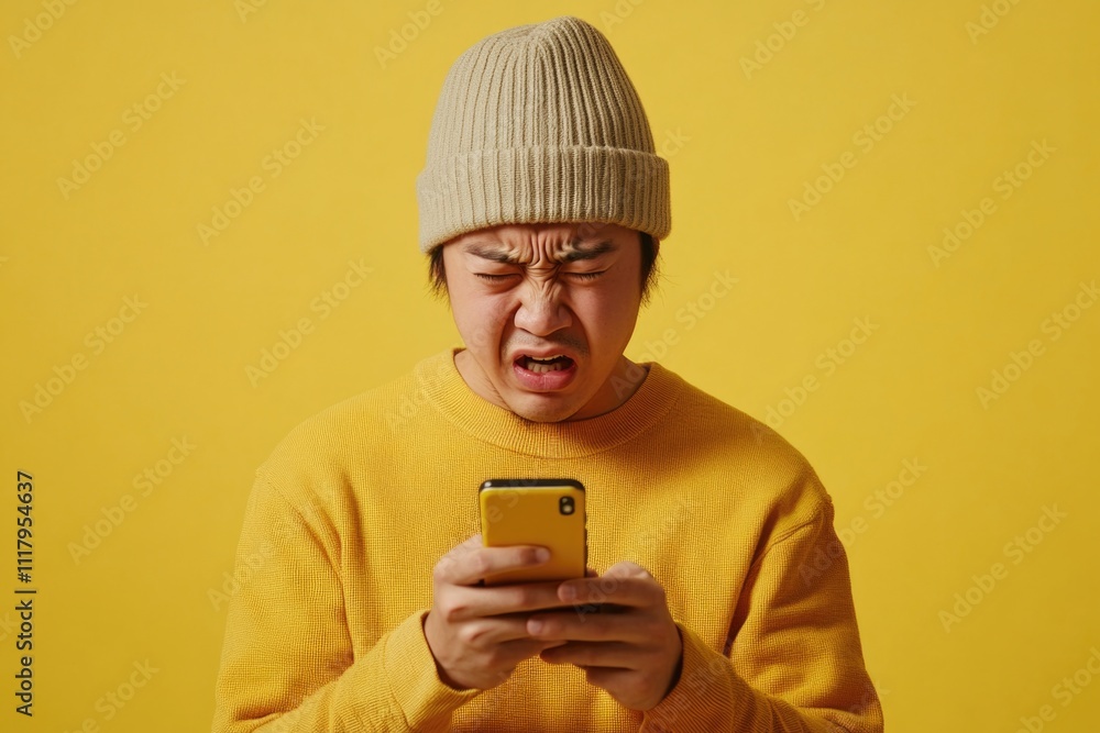 Youth reacts with displeasure at tech failure. Youth reacts with displeasure at tech failure.