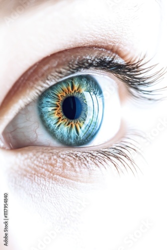 Wallpaper Mural This image is a close-up of a human eye with detailed iris and pupil. It captures the vibrant colors and textures of the sclera, eyelashes, and the unique pattern of an individual's eye. Torontodigital.ca
